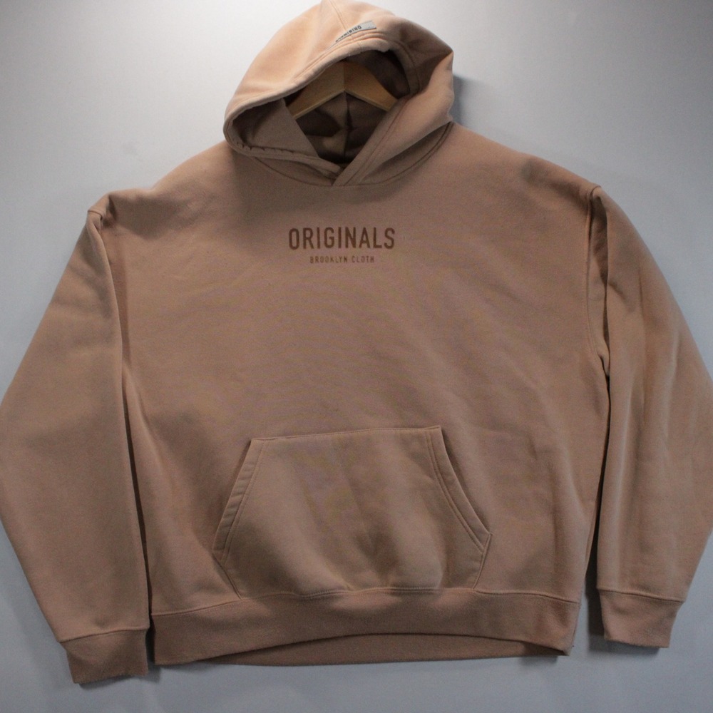 Brooklyn Cloth Originals Oversize Hoodie Brown Graphic Fleece Mens M Extra Soft